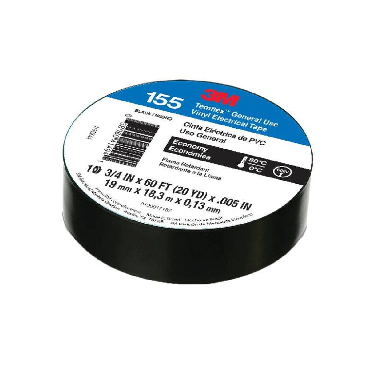 Cinta Aislante 3M Temflex 155 negra 19 mm x 18,3 m · vista 5