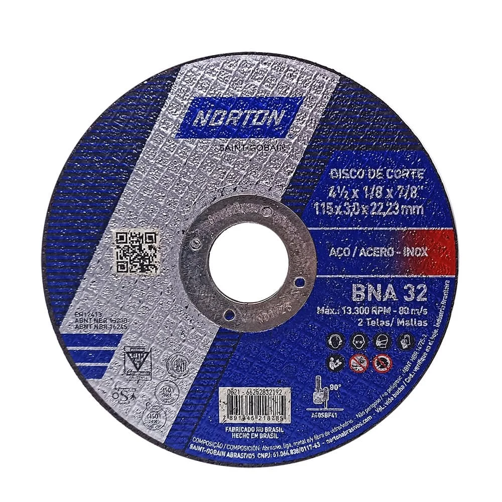 Disco de corte Norton BNA 32 4 1/2" x 1/8" x 7/8" · vista 3